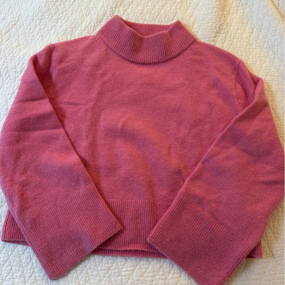 Women's Pink Mockneck Sweater